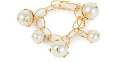 Aurelie Bidermann Albizia Bracelet In Gold-plated Brass And Glass Pearls In Yellow Gold