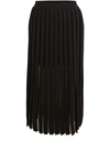 BALMAIN PLEATED MIDI-SKIRT,BLMQNK95BCK