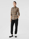 Burberry Ladies Vintage Check Stretch Cotton Button-down Collar Shirt In Archive Beige