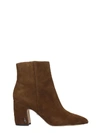 SAM EDELMAN HILTY HIGH HEELS ANKLE BOOTS IN BROWN SUEDE,11078107