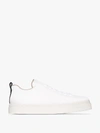 CHLOÉ WHITE LAUREN LOW TOP LEATHER SNEAKERS,CHC19S1084214185492