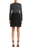 ALAÏA PLEATED WOOL-BLEND JACQUARD MINI DRESS,3074457345620761355