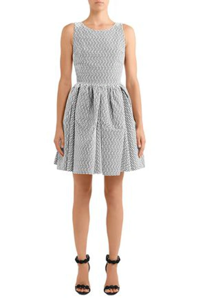 Alaïa Embroidered Velvet Mini Dress In Off-white