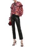 GIAMBATTISTA VALLI TASSELED FLORAL-PRINT SILK-GEORGETTE BLOUSE,3074457345621393548