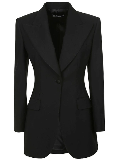 Dolce & Gabbana Gray Single Breasted Blazer Cotton Jacket In Black