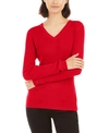 TOMMY HILFIGER IVY CABLE V-NECK SWEATER, CREATED FOR MACY'S