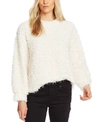 Vince Camuto Teddy-knit Mock-neck Sweater In Pearl Ivory