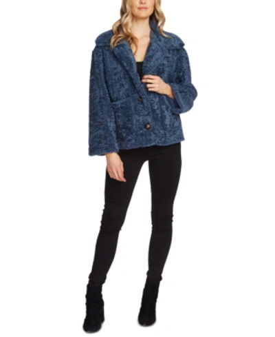 Vince Camuto Faux-fur Button Jacket In Waterscape
