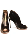 GIANVITO ROSSI VAMP VELVET ANKLE BOOTS,3074457345621056269