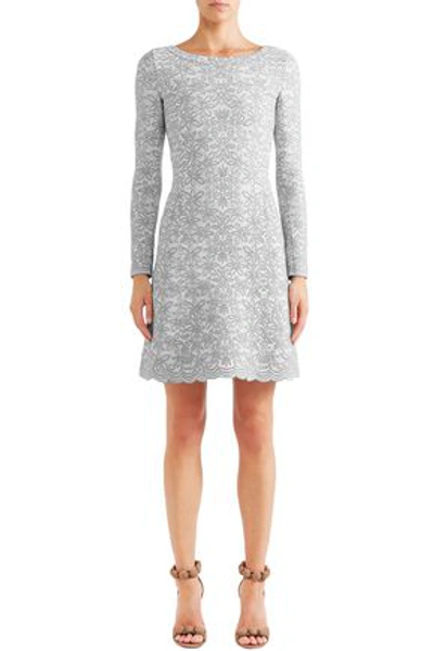 Alaïa Woman Wool-blend Jacquard Mini Dress Gray