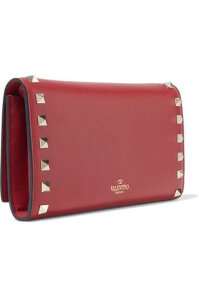 Valentino Garavani Woman Rockstud Leather Continental Wallet Red