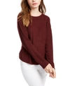 ALMOST FAMOUS CRAVE FAME JUNIORS' COZY TWIST-BACK RIBBED TOP