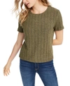 ALMOST FAMOUS CRAVE FAME JUNIORS' COZY RIBBED TOP
