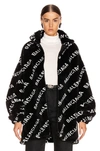 BALENCIAGA Fluffy Logo Zip Up Jacket,BALF-WO4