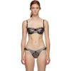 KIKI DE MONTPARNASSE KIKI DE MONTPARNASSE BLACK AND SILVER LACE INSET BALCONETTE BRA