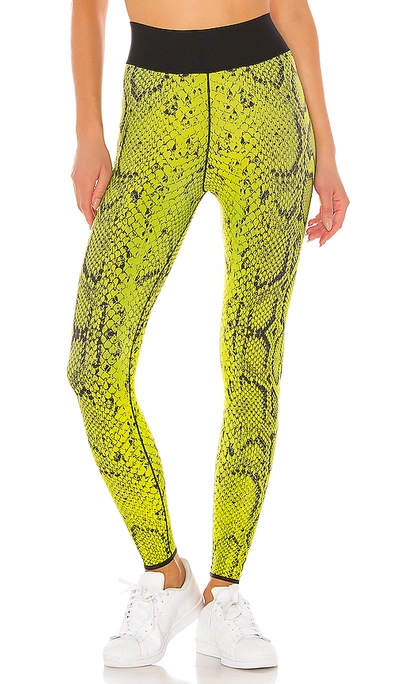 Ultracor Ultra High Python Print Leggings In Neon Yellow Textured Nero