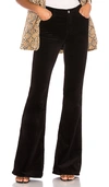 J Brand 1219 Runway Cotton-blend Velvet Flared Pants In Black