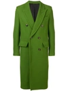 AMI ALEXANDRE MATTIUSSI PATCHED POCKETS DOUBLE-BREASTED LONG LINED COAT