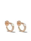 POMELLATO 18KT ROSE GOLD M’AMA NON M’AMA MOTHER-OF-PEARL AND DIAMOND HOOPS