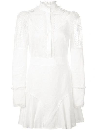 Alexis Madilyn Sheer Puff Sleeve Dress In White