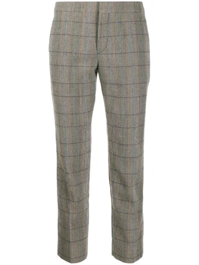 Chloé Checked Cropped Trousers In Neutrals