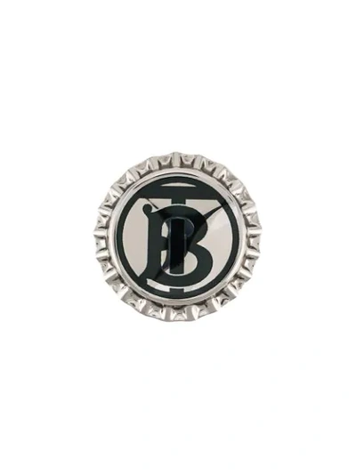 Burberry Bottle Cap Brooch In Silver