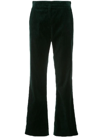 Alexa Chung Green Tailored Velvet Trousers