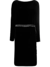 GUCCI VELVET DRAWSTRING MIDI DRESS