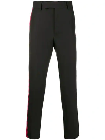 Haider Ackermann Check Detail Cropped Trousers In Black