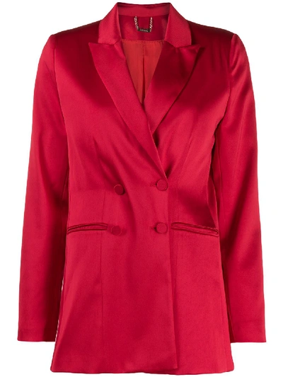 Styland Double-breasted Blazer In Red