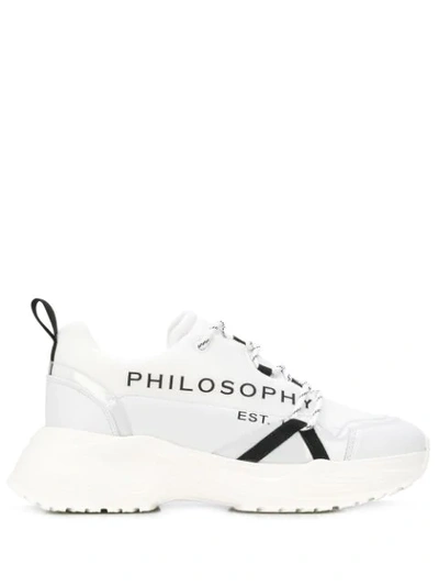 Philosophy Di Lorenzo Serafini Techno Fabric And Leather Sneakers In White