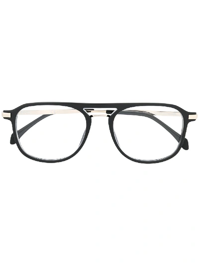 Hugo Boss Square Frame Glasses In 黑色