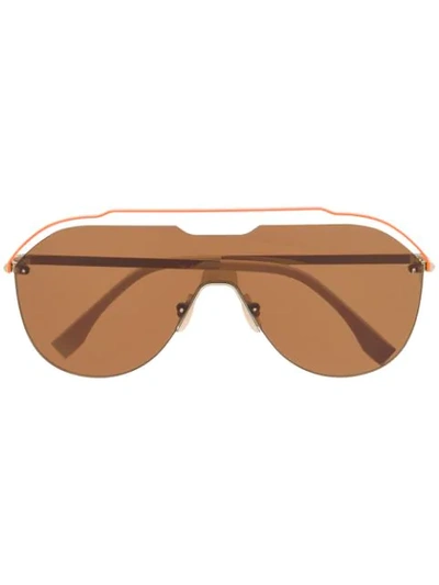 Fendi Aviator Frame Sunglasses In Brown