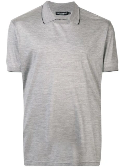 Dolce & Gabbana Collar Short-sleeve T-shirt In Grey
