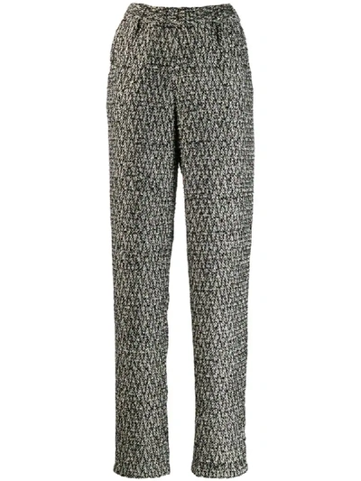 Almaz Straight Tweed Trousers In Grey