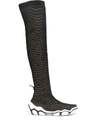 Red Valentino Overknee-stiefel In Netzoptik In Black