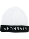 Givenchy Mütze Mit Umgedrehtem Logo In White
