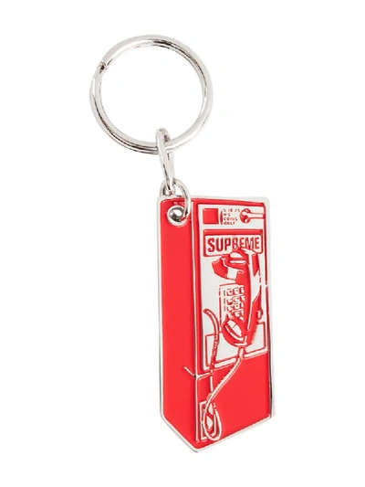 Supreme Payphone Keychain In Red