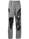 ALMAZ PLAID TROUSERS WITH LACE DETAILS