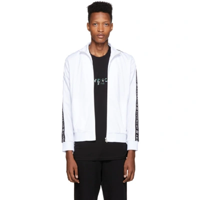 Givenchy Webbing-trimmed Tech-jersey Track Jacket In White