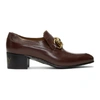 GUCCI BURGUNDY LEATHER HORSEBIT CHAIN LOAFERS