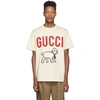 GUCCI OFF-WHITE PRINTED T-SHIRT