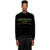 Gucci Embroidered Chenille Crewneck Sweatshirt In Black