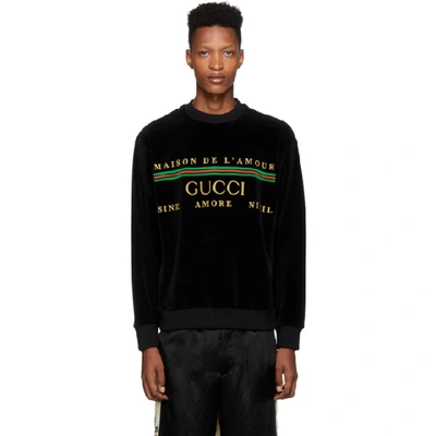 Gucci Maison De L'amour Velvet Sweatshirt - 黑色 In Black