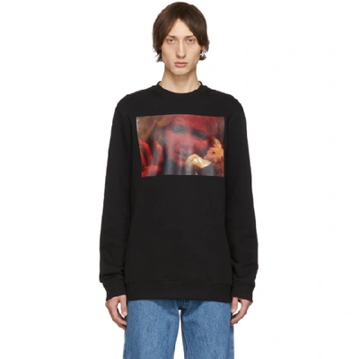 Raf Simons Picture-print Cotton-jersey Sweatshirt In Black