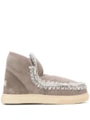 Mou Knitted Detail Snaker Boots In Grey
