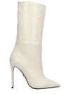 GREYMER HIGH HEELS ANKLE BOOTS IN WHITE LEATHER,11078506