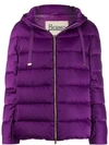 Herno Hooded Puffer Jacket In Purple