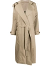 Preen By Thornton Bregazzi Long Length Trench Coat In Neutrals