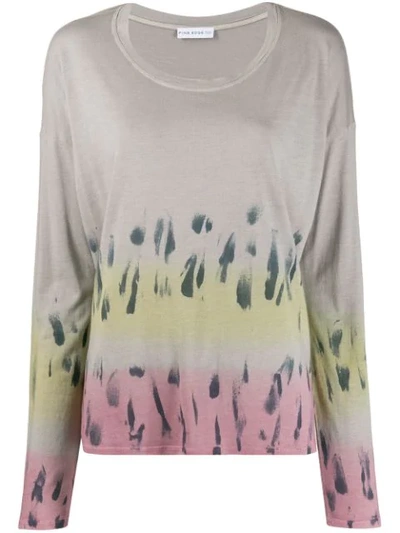 Fine Edge Tie-dye Knitted Top In Grey
